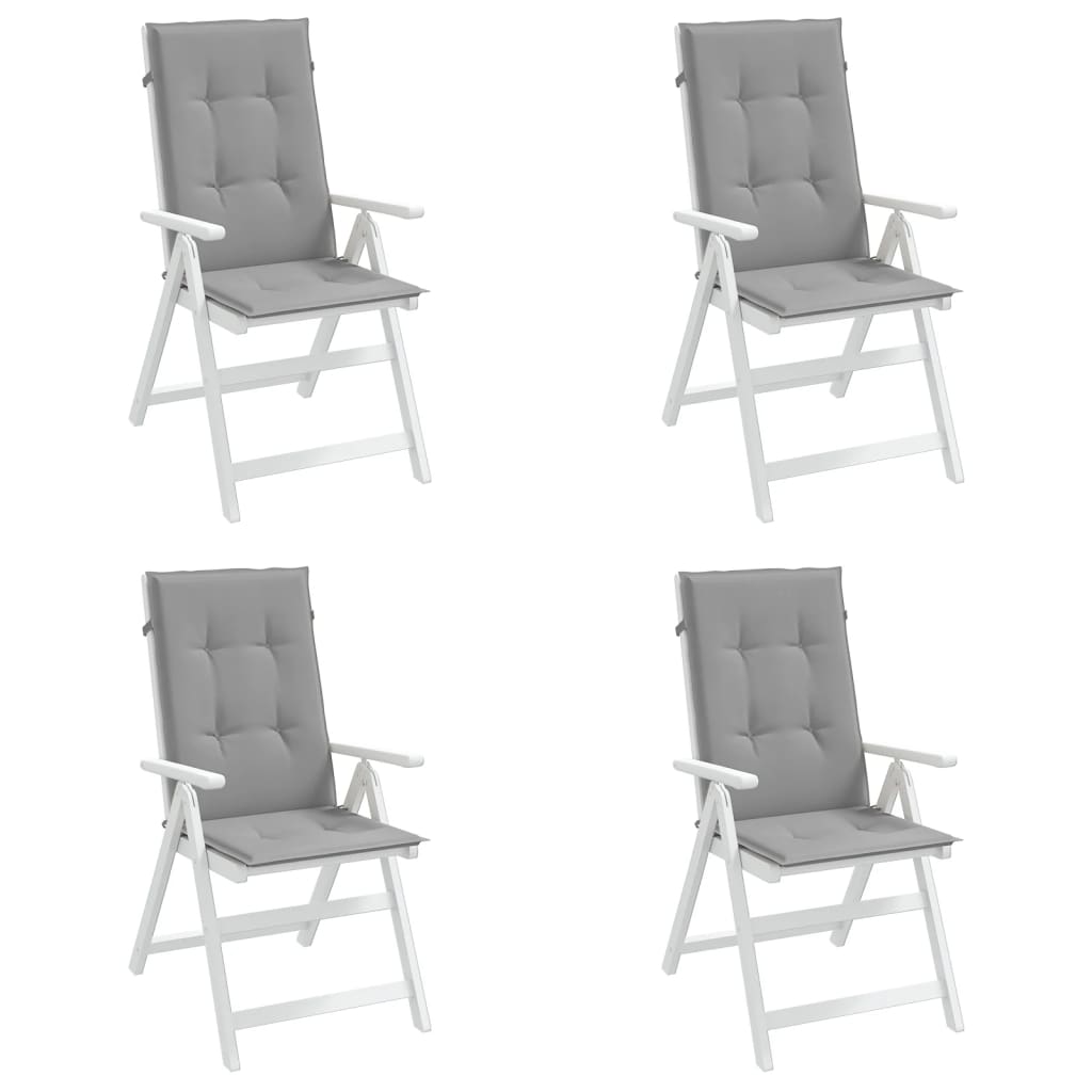 vidaXL Gartenstuhlauflagen für Hochlehner 4 Stk. Grau 120x50x3cm Stoff