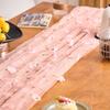 Boho Floral Embroidered Lace Tablecloth Sheer Tulle Table Cover Vintage Aesthetic Table Runner for Shower Birthday Wedding Party