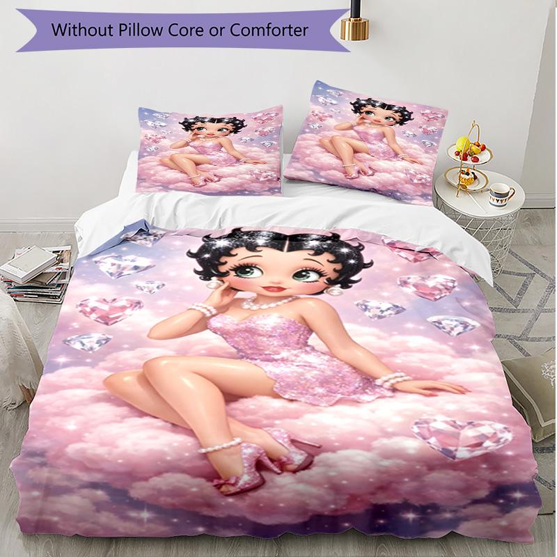 3pcs Duvet Cover Set (1*Duvet Cover + 2*Pillowcase, Without Core), Sexy Doll Print Soft All‑Season Bedding Set, Home Bedroom Decor Gift