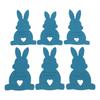 6 Pcs Easter Bunny Money Holder Thick Soft Felt Adorable Bunny Shaped Cash Clip Festival Decoration Dark Blue