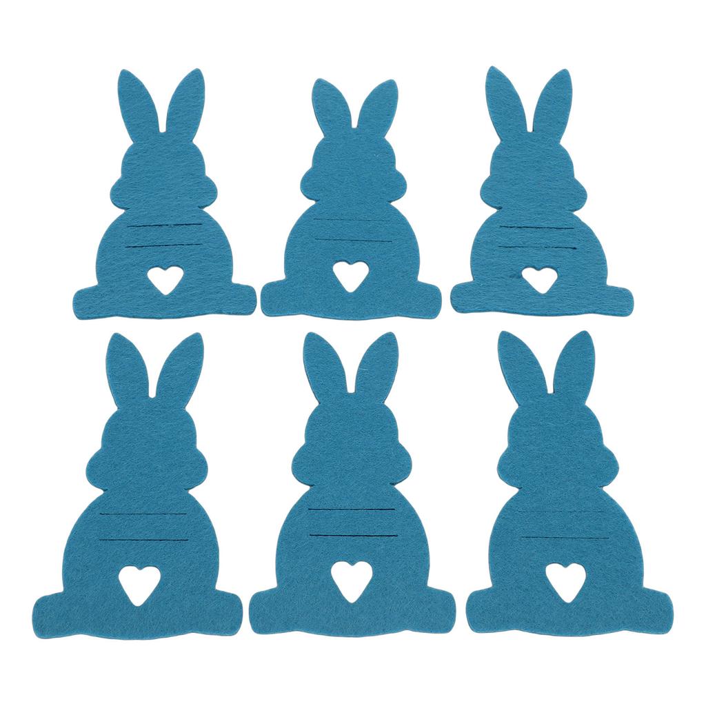 6 Pcs Easter Bunny Money Holder Thick Soft Felt Adorable Bunny Shaped Cash Clip Festival Decoration Dark Blue