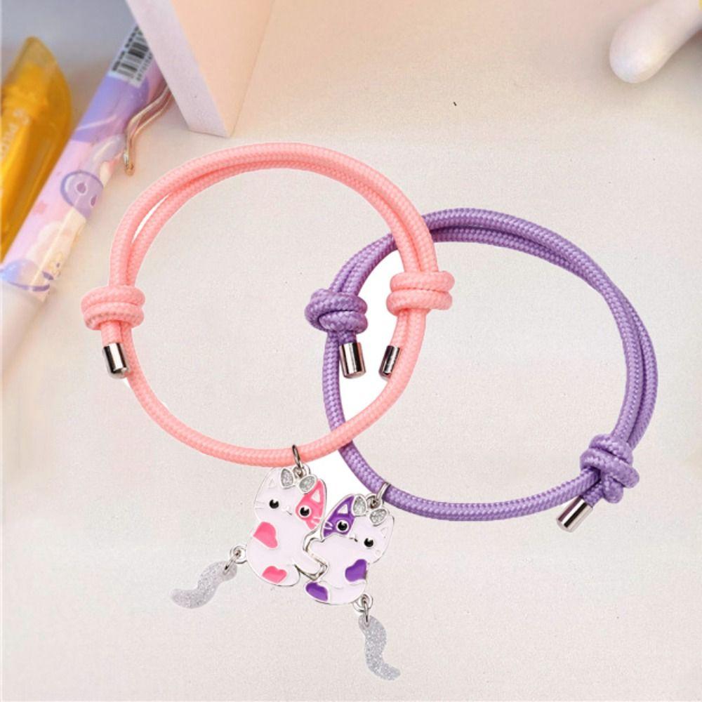 Contrasting Colors Couple Bracelet Magnetic Fortune Bracelet Magnetic Heart Bracelet  Girls