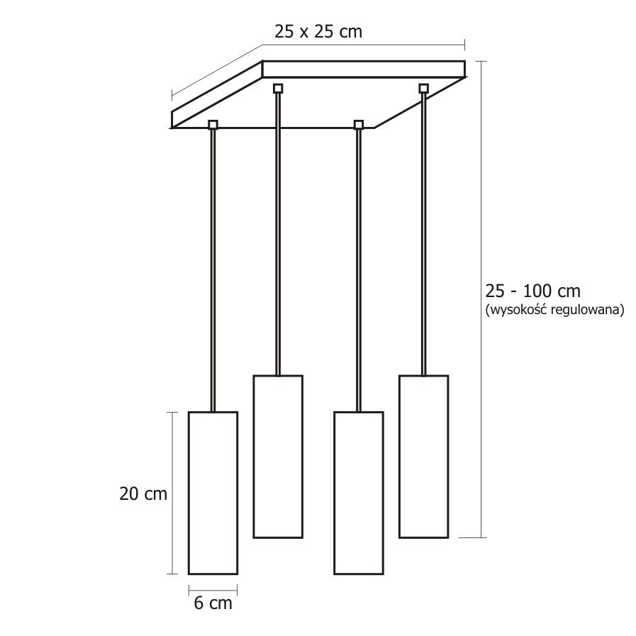 Nowoczesne Lampy Wiszące Loft Roller 4P 05/4Pb