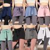 Yoga Mini Skirt with Anti-Exposure Flap and Tie-Up for Dance and Workout