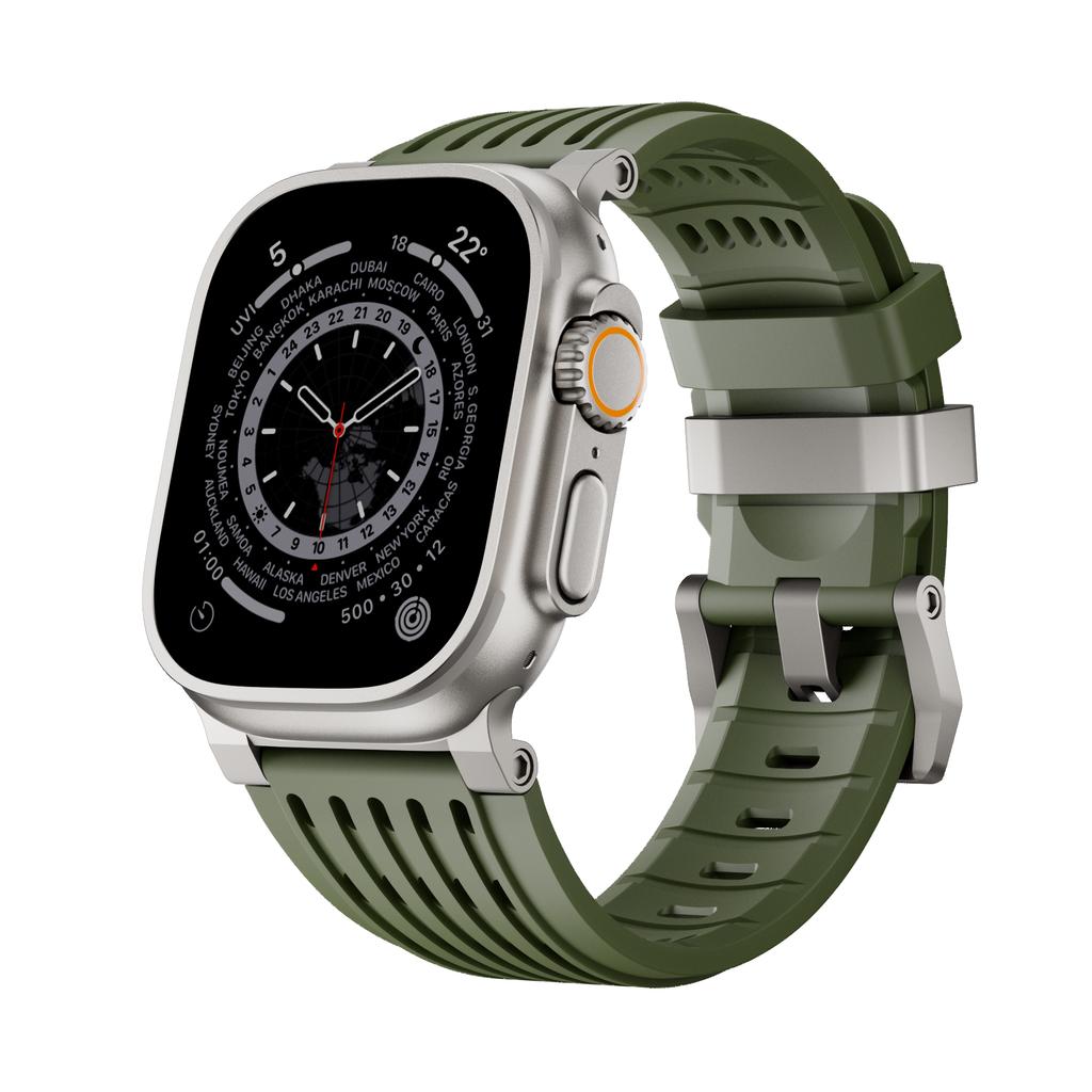 Sports Silicone Bracele For Apple Watch Ultra 4 49mm Series 11 10 46mm 45mm 44mm 42mm Luxury Business Strap for Iwatch 9 8 7 6 5 SE3 Ultra3