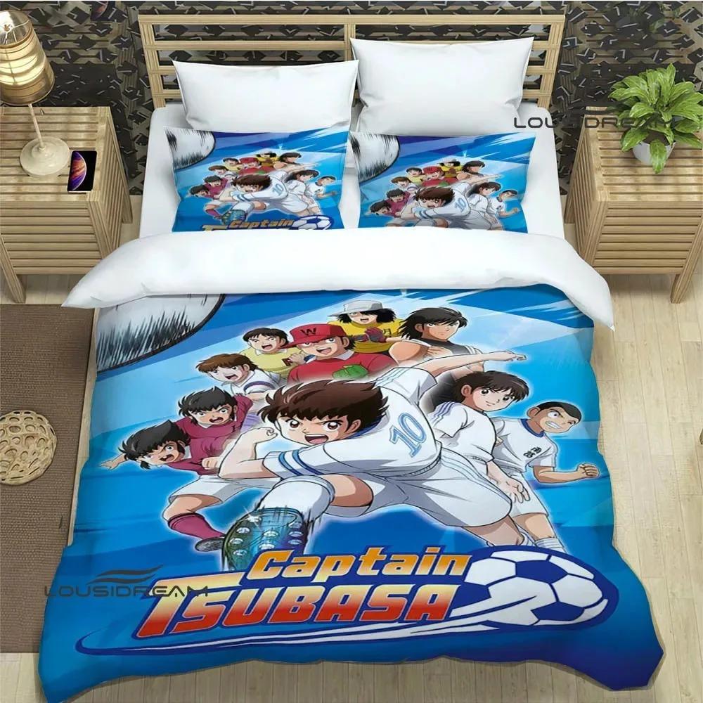 Cartoon Captain Tsubasa Bedding Set For Bedroom Soft Modern Bedspreads Comefortable Kids Duvet Cover Quilt Cover And Pillowcase
