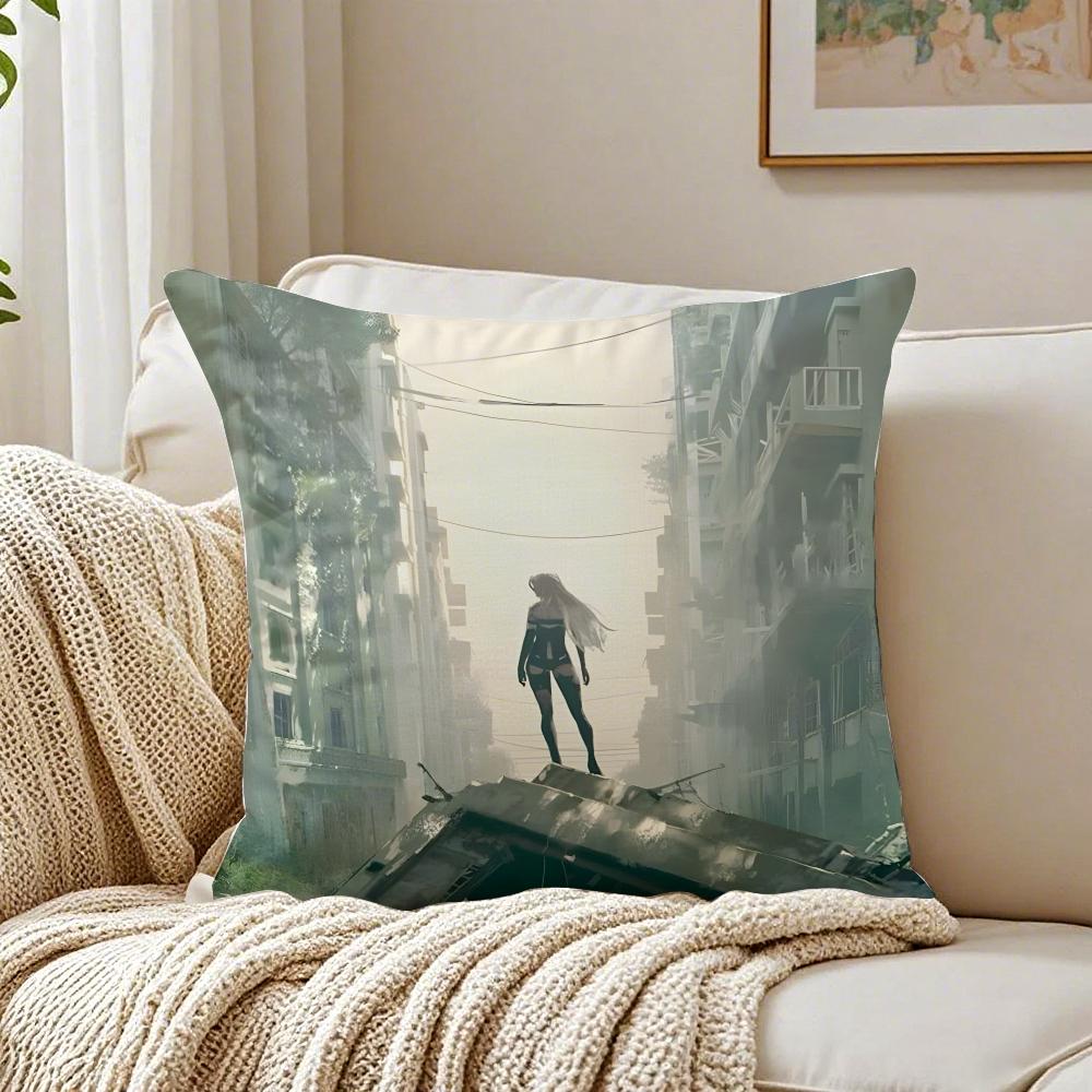 nNieR Replicant Pillow Game Character Cushion Cover Pillowcase Antidustmite living Room Sofa Decor Cushion Room