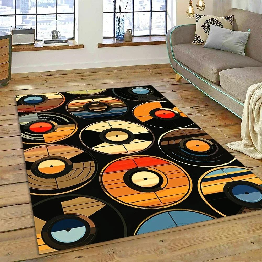 Vinyl Record Music Screen Tape Carpet Home Decor Living Room Hallway Non-slip Mechanical Washable Mat Sofa Coffee Table Area Rug