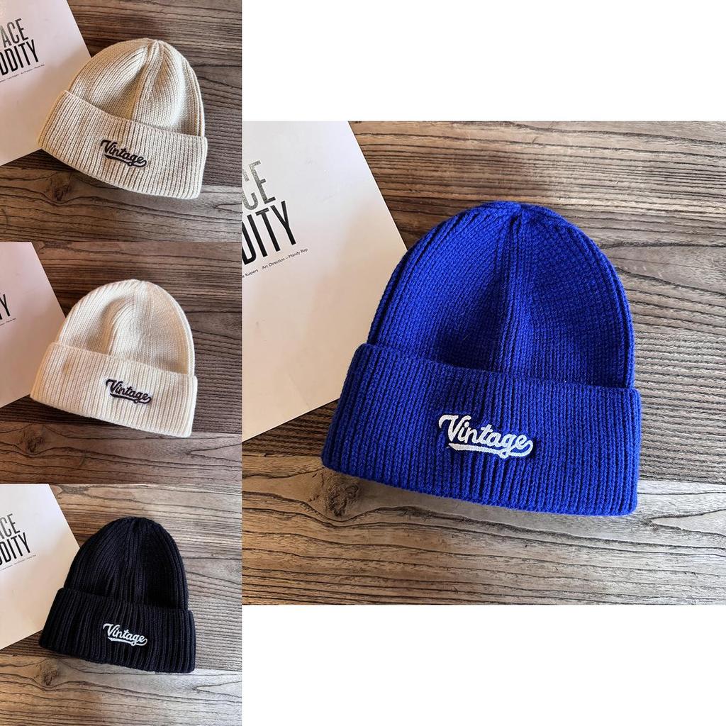 Fashion Letter Embroidery Neutral Casual Warm Knitted Hat For Winter Adults And Teens With Embroidered Ear Protection