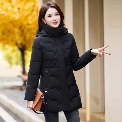 Manteau mi-long pour femme, nouveau style coréen, coupe slim, en coton, élégant petit manteau d'hiver en coton