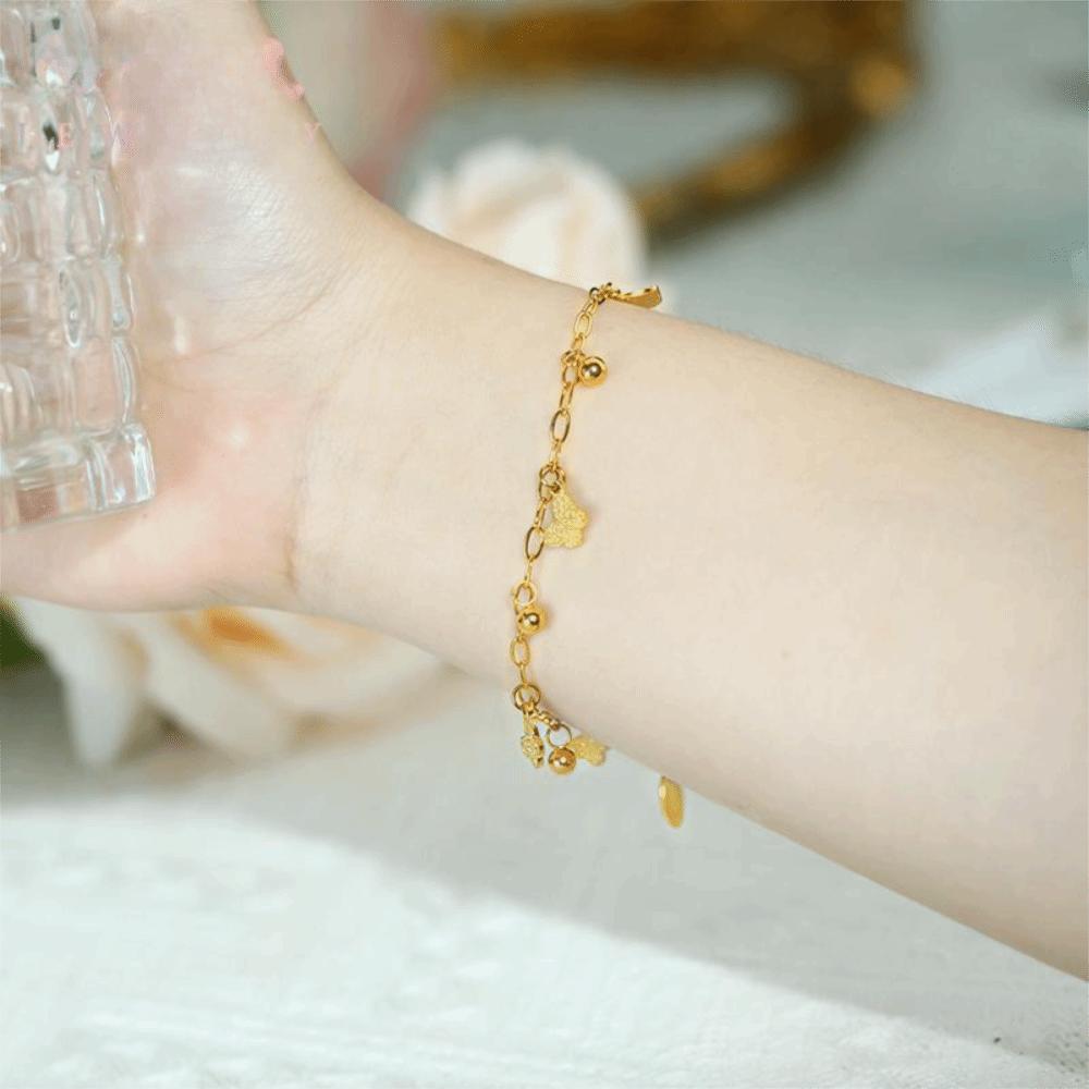 Gold Color Stainless Steel Bracelet Trendy Charm Bracelet New Wrist Chain  Jewelry Gifts