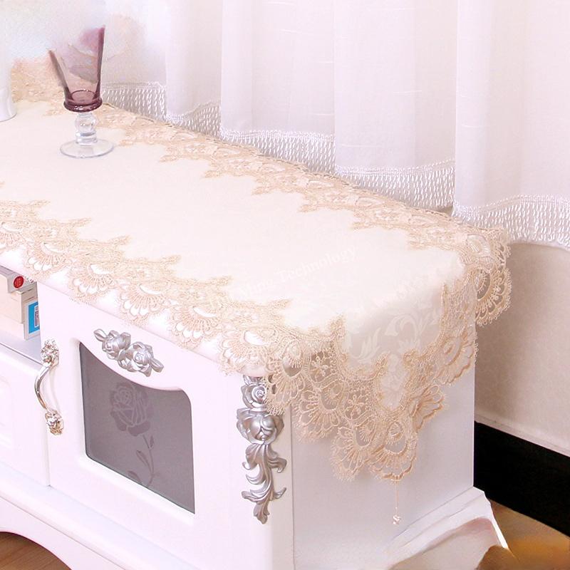 Table Runner Europe Embroidered Table Runners Table Flag Cover Jacquard Cup Mat Flower Water Soluble Lace Tv Cabinet Wedding