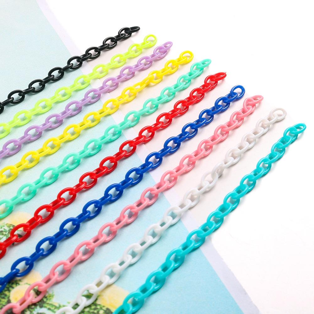 6 * 8Mm Colored Acrylic Chain Closed Chain Diy Necklace Strip Chain Buckle Glasses Mask Chain Jewelry Accessories