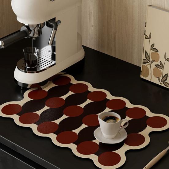 Coffee Machine Mat Absorbent Diatomite Drying Pad Anti-Slip Bottom Quick-Drying Dish Mat Kitchen Countertop Protector