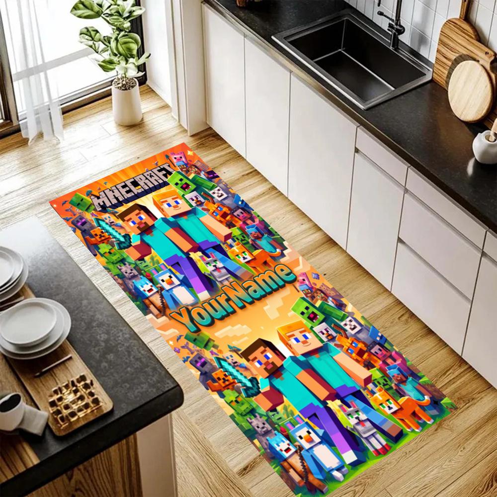 Minecraft Customize Your Name Kitchen Rug Runner Rug Laundry Mat Hallway Entryway The Best Gift Choice