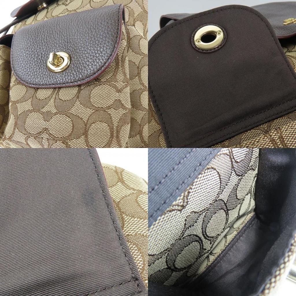 Used COACH Backpack · Daypack F30275 Signature canvas/leather Brown Dark brown Backpack