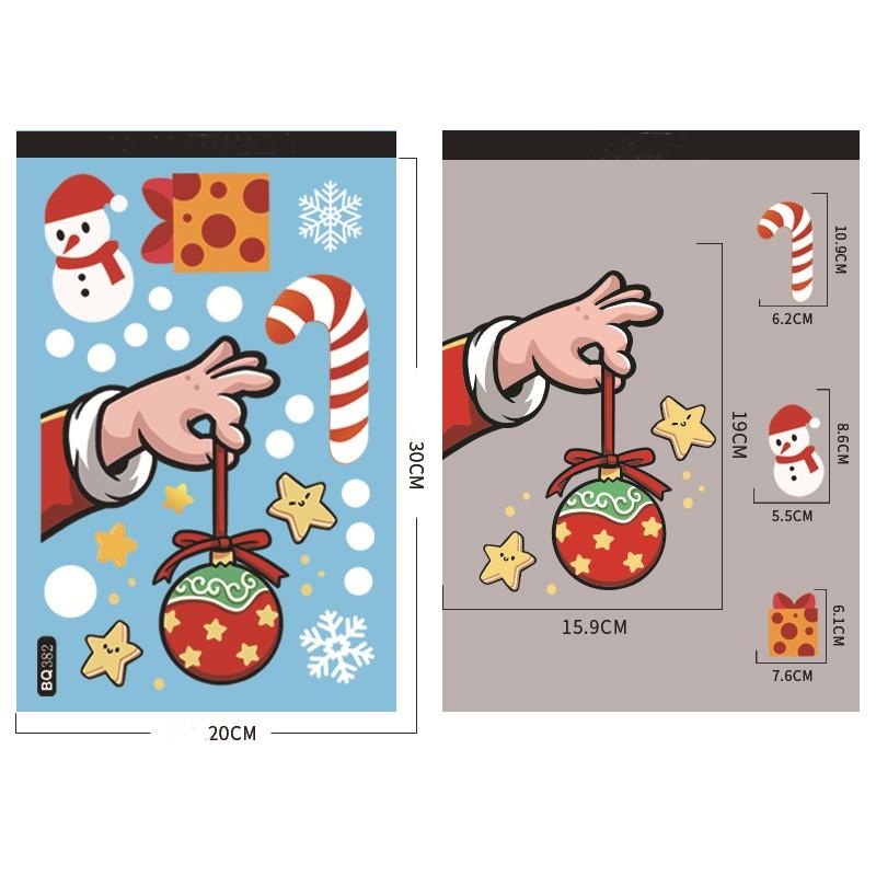 Vánoční dekorace Samolepky na okno Cartoon Elk Santa Claus Sněhulák Vánoční zrcadlové samolepky Veselé Vánoce Samolepka Nový rok