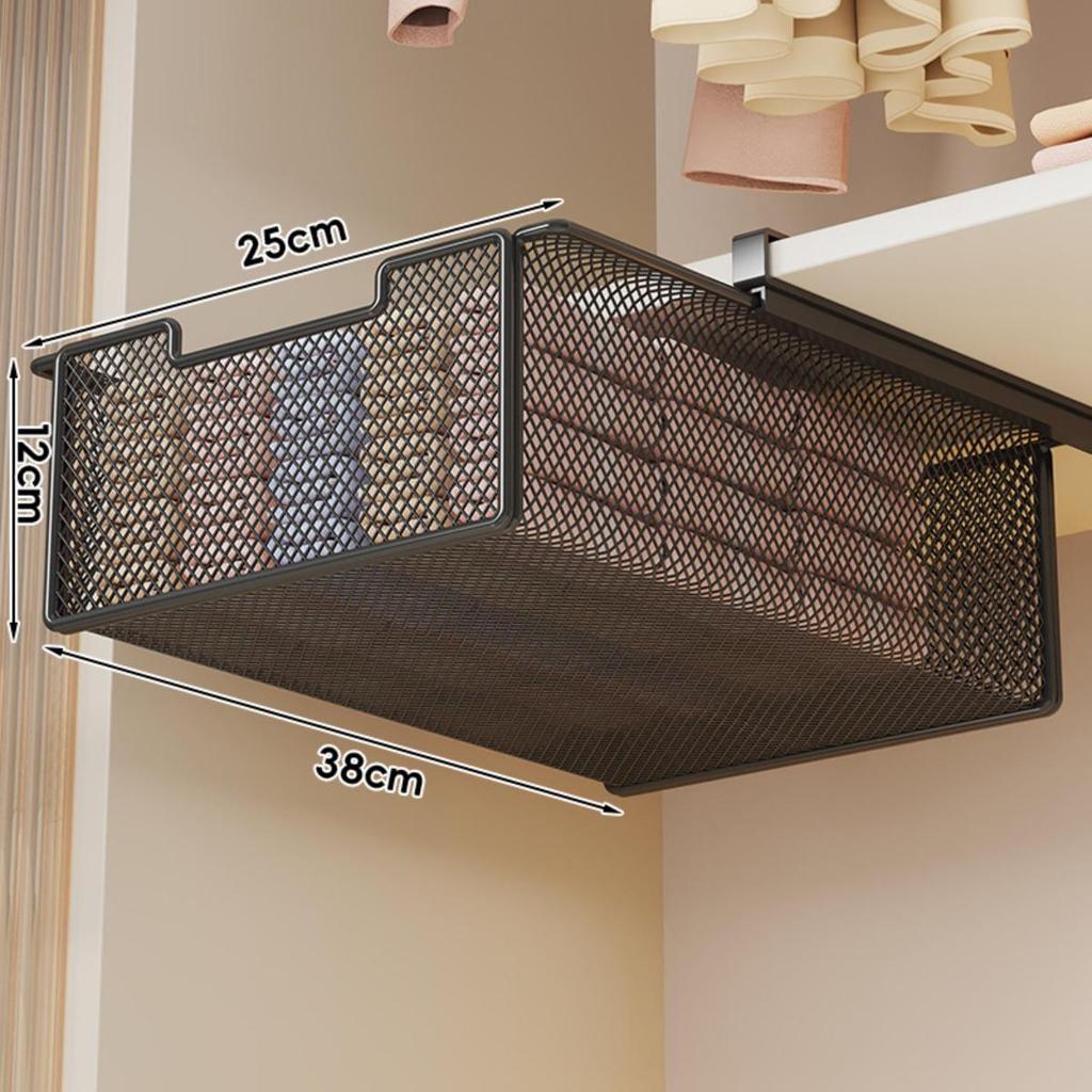 Underwear Organizer Container Compact Metal Hanging Pullout Drawer Basket for Living Room Bathroom Laundry Room Cabinets Ties