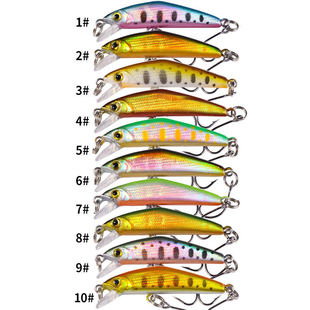 

10PCS 4.3cm-1.6g-10#Single-hook sinking lure for snakehead and catfish, Japanese-style sinking minnow single-hook artificial lu 4.3cm-1.6g-