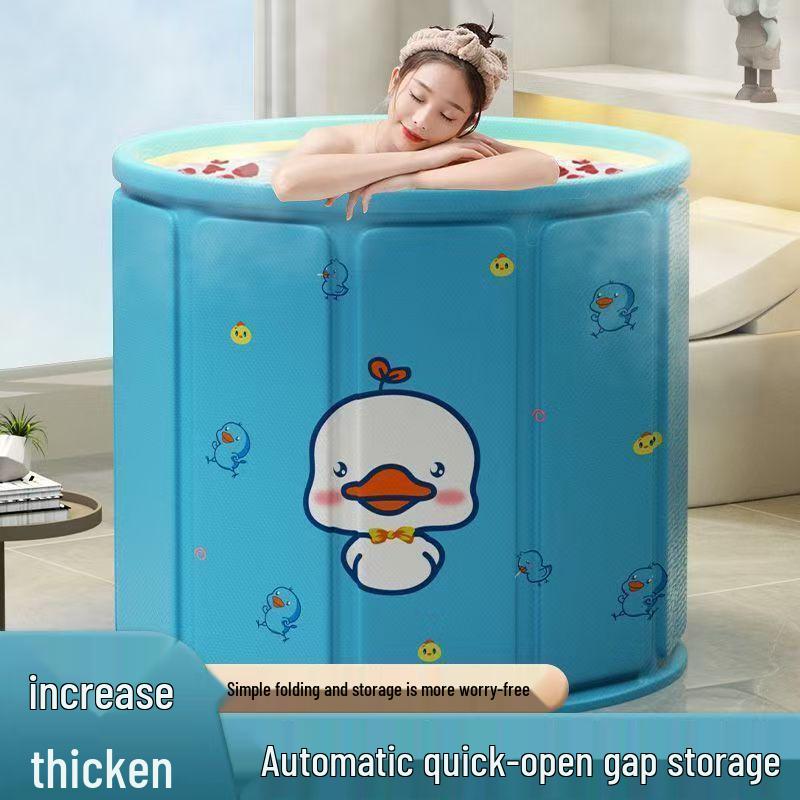 

Очень большая складная ванна для взрослых и детей: Не требующее установки, утолщенное ведро для замачивания и купания Tub + Cushion + Drain Pipe