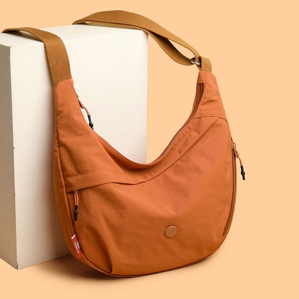 Trendy Solid Color Messenger Bag New Large Capacity Shoulder Bag Casual Dumpling Bag