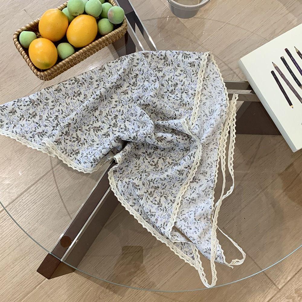 

Turban Fresh Floral Headband Cotton Triangular Hair Band Sweet Summer Triangle Headscarf Girls Style5
