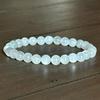 White Jade Moonlight Bead Bracelet - Handmade Natural Stone Elastic Bracelet