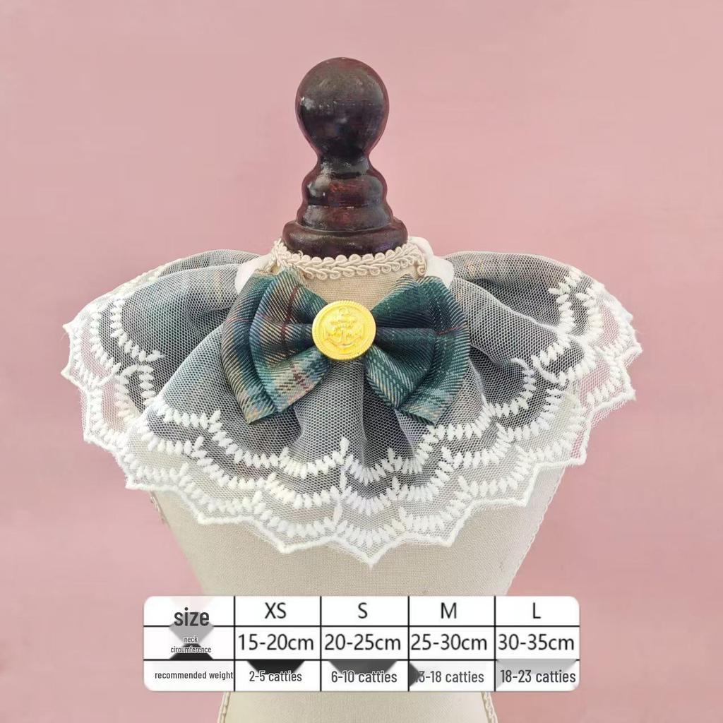 Pet Drool Bib: Lace Edge Cat Collar & Dog Snood in Cute Princess Style