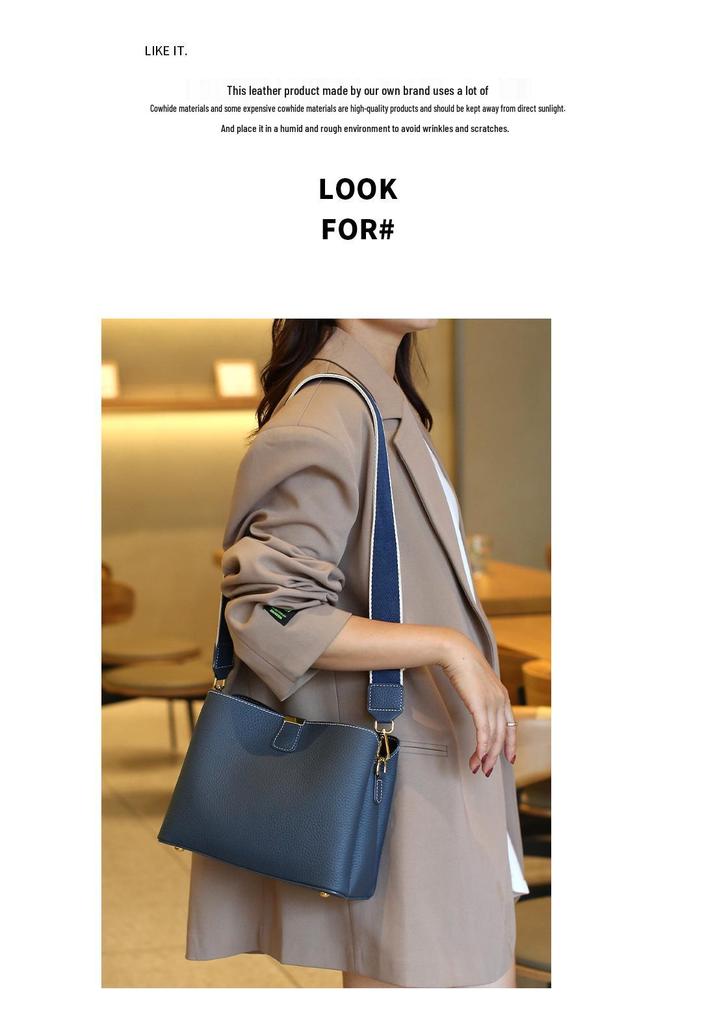 Genuine Leather Women's Trendy Crossbody Bag 2025 - Versatile, High-End, Large Capacity Handbag