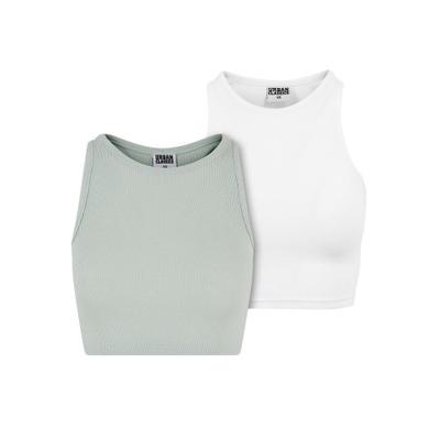 Urban Classics Dam/Damer Ribbad Cropptopp (Paket om 2)
