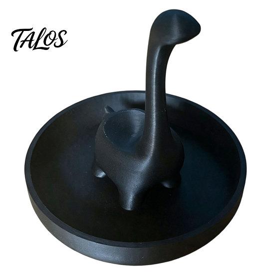 Talos 3D Printed Creative Finger-Shaped Jewelry Tray, Minimalist Ring & Necklace Holder with Partitioned Storage, Matte Black/White Desk Organizer for