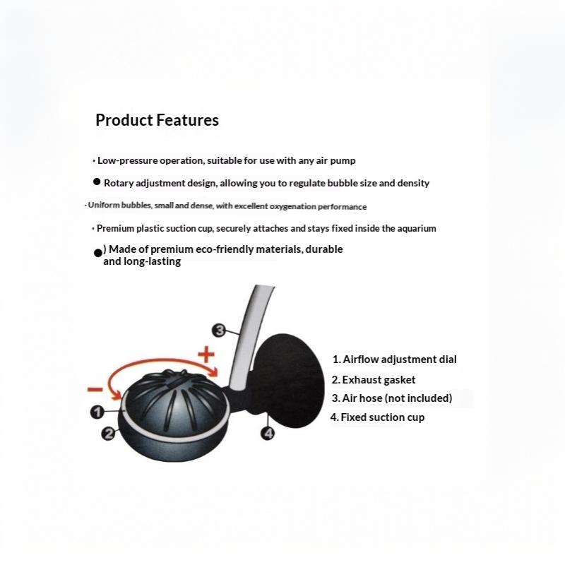 1/2Pcs Plastic Aquarium Air Stone Pond Fish Tank Pump Aerator Aeration Hydroponic Oxygen Accessories With Suction Cups