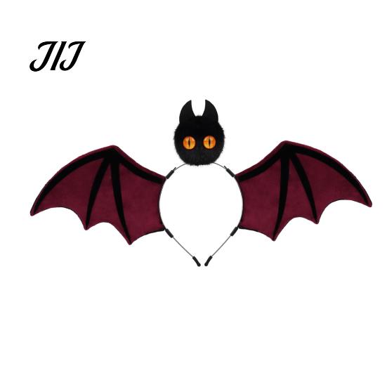 Gothic Style Hairband for Women Halloween Bat Hairband, Plush Wing Headband, Three Dimensional Costume Cosplay Party Accessories And Girls Burgundy