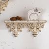 Carved Display Shelf Distressed White Finish French Decorative Wall Ready To Hang for Photo