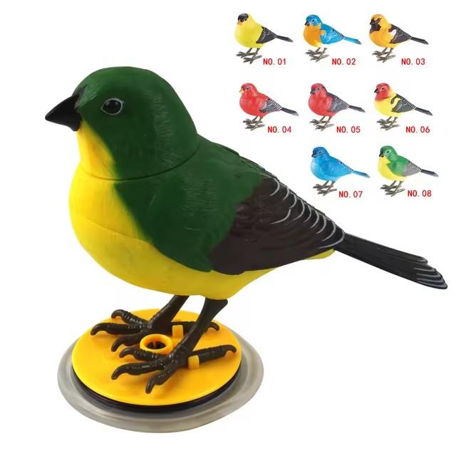 Jouet Oiseau Chantant Électrique pour Enfants Mignon Jouet Oiseau Interactif Simulation d'Appels d'Oiseaux Domestiques Mouvement Contrôle Sonore Modèle Jouet Puzzle