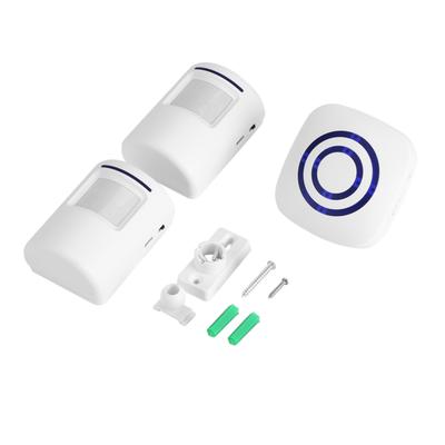 Wireless Infrared Sensor Motion Detector Entry Door Bell Alarm 2 Transmitter & 1 Receiver