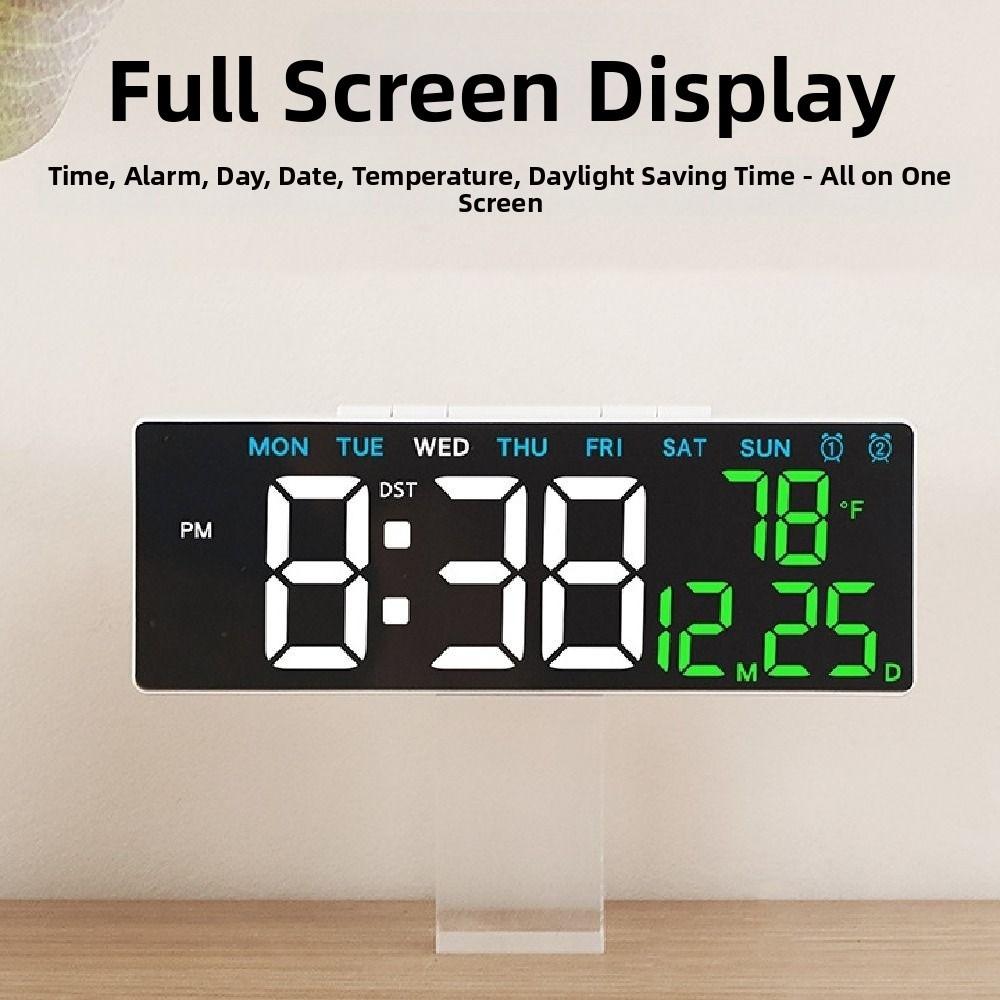 2 Alarms Large Digital Clock 12/24H Format Dual Control Table Clock Alarm Clock  for Living Room