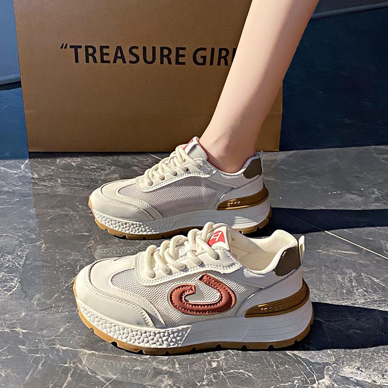 Mesh breathable dad shoes women's platform sneakers new spring and autumn breathable running shoes are good for casual shoes women's