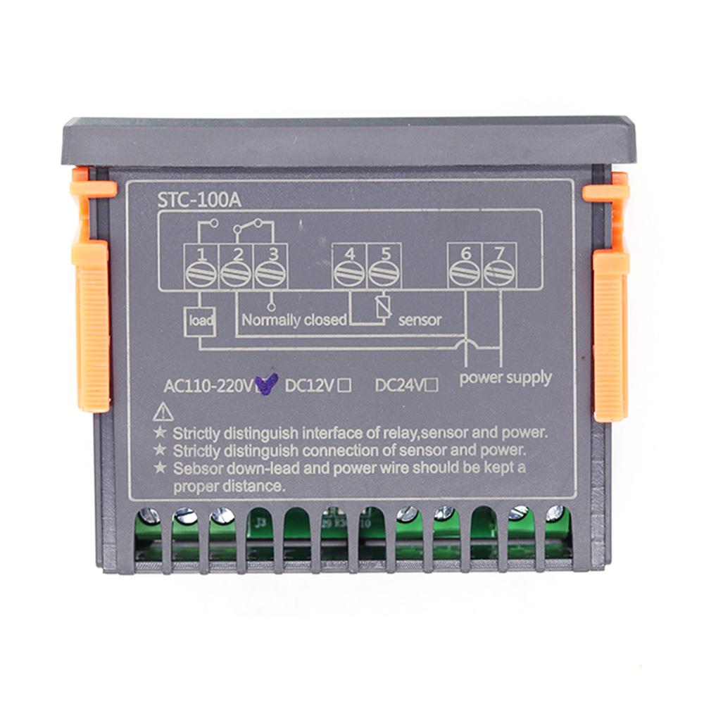 STC-100A Termostato Digitale LED AC 220V Controller di Temperatura Termoregolatore Riscaldamento Raffreddamento per Incubatrice con Sensore NTC da 2M