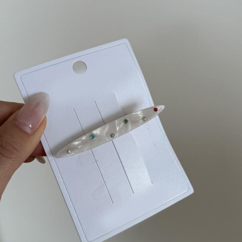 Elegant Rhinestones Hair Clip With Colorful Crystals Acetate Acid Design Hair Pin For Women And Girl Daily Wear