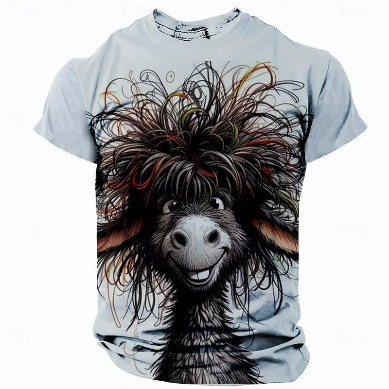 Funny Men's T Shirt Animal Chicken Print Summer Casual Short Sleeve Tee Street Fashion O-Neck Pullover Men's Oversized Clothing