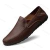 Mens Loafers Casual Luxury Brand Formal Moccasins 2025 Breathable Slip On Male Boat Shoes Plus Size Genuine Leather Men Shoes