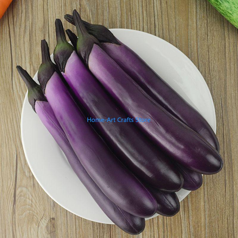 Y3NA Artificial Eggplants Simulation Fake Vegetable Photo Props Home Kitchen