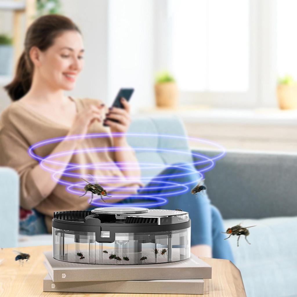 Automatic Fly Catcher USB Rechargeable Flycatcher Household Home Kitchen Rotating Flytrap Quiet Removable Insect Pests Catcher