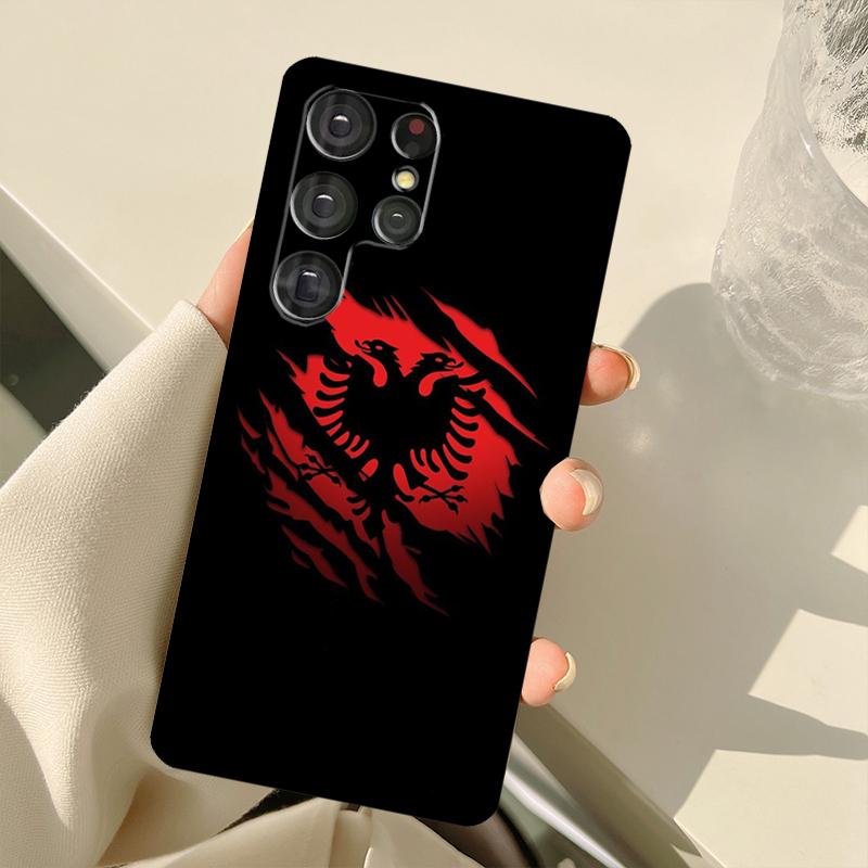 Albanian Flag Eagle For Samsung Galaxy S21 S22 Ultra Note 20 S8 S9 S10 Plus Note 10 Plus S20 FE Phone Cover