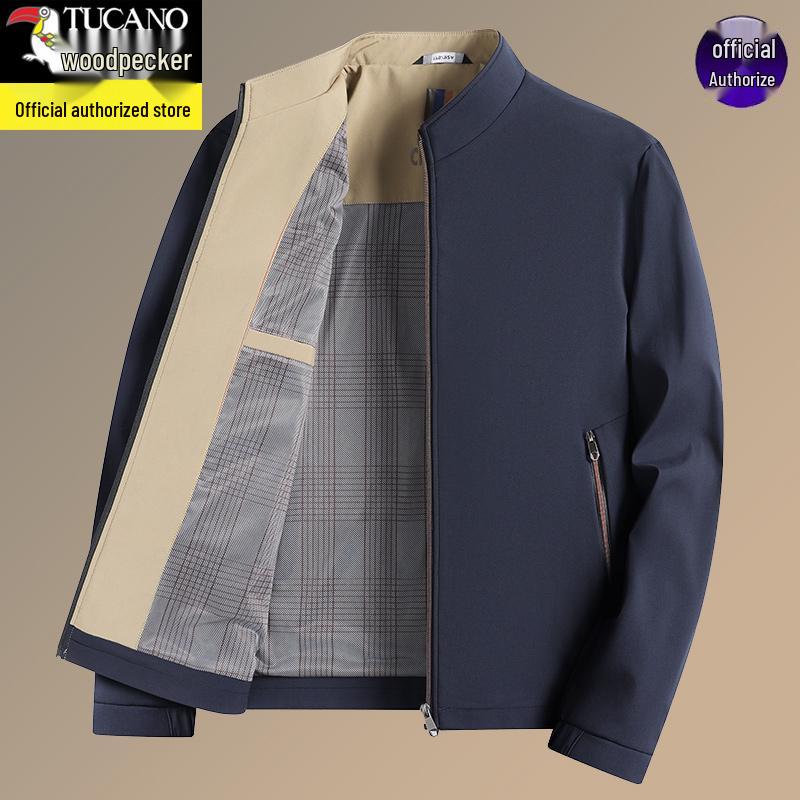 

Woodpecker Men s Business Casual Stand Collar Windproof Jacket 195/185-200 lbs