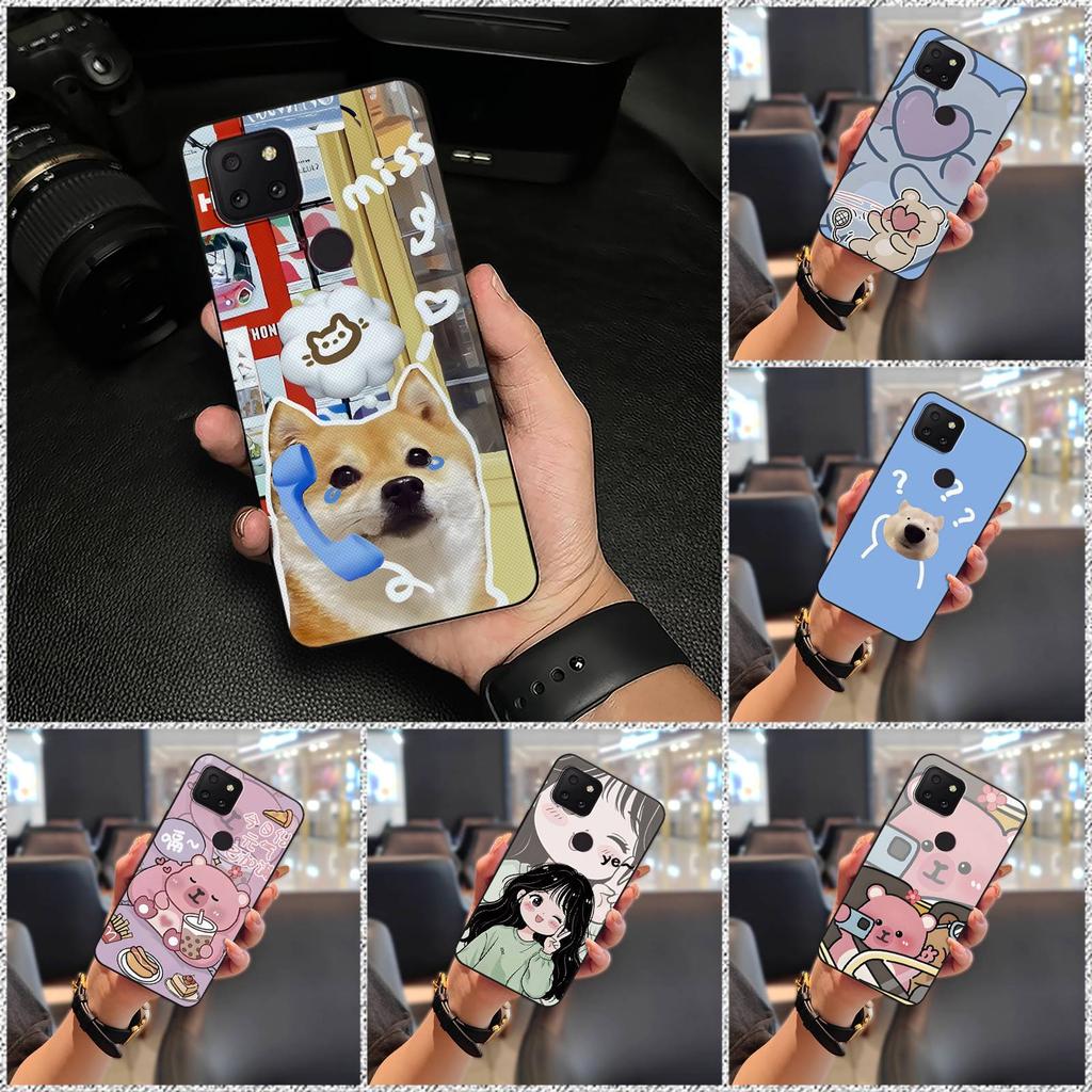 Anti-dust Silicone Phone Case For TCL T-Mobile Revvl 5G Cartoon Couple Full Wrap Dirt-resistant Anti-knock TPU Durable