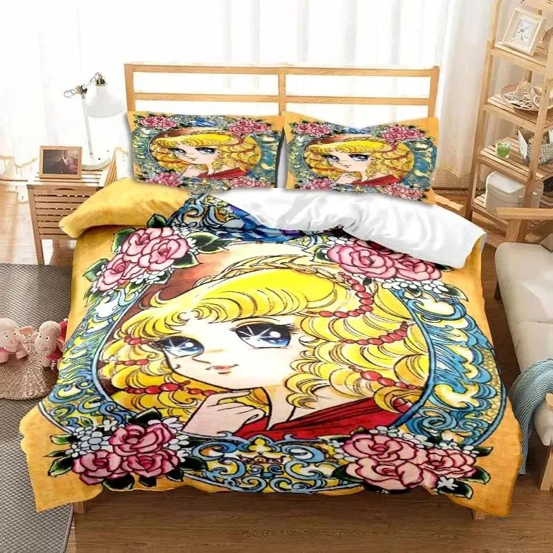 3D Print Manga Candy Cute Cartoon Bedding Set Double Twin King Duvet Cover Comforter Pillowcase Boys Girls Adults Bedroom