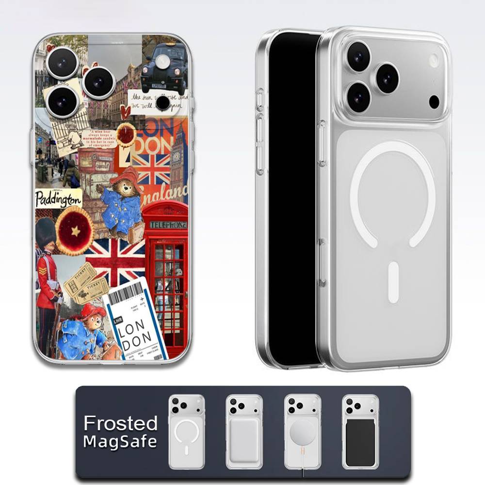 

Cartoon Lodon Bear P-Paddington Phone Case For iPhone 17,16,15,14,13,12,11,Pro,Max,Plus,E,Air,Mini Magsafe Transparent iPhone14