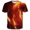 Summer Round Neck 3D Starlit Sky Print Top Fashionable Casual Short Sleeved Men's T-shirts